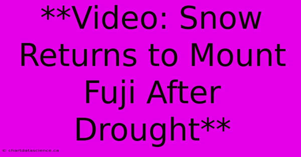 **Video: Snow Returns To Mount Fuji After Drought**