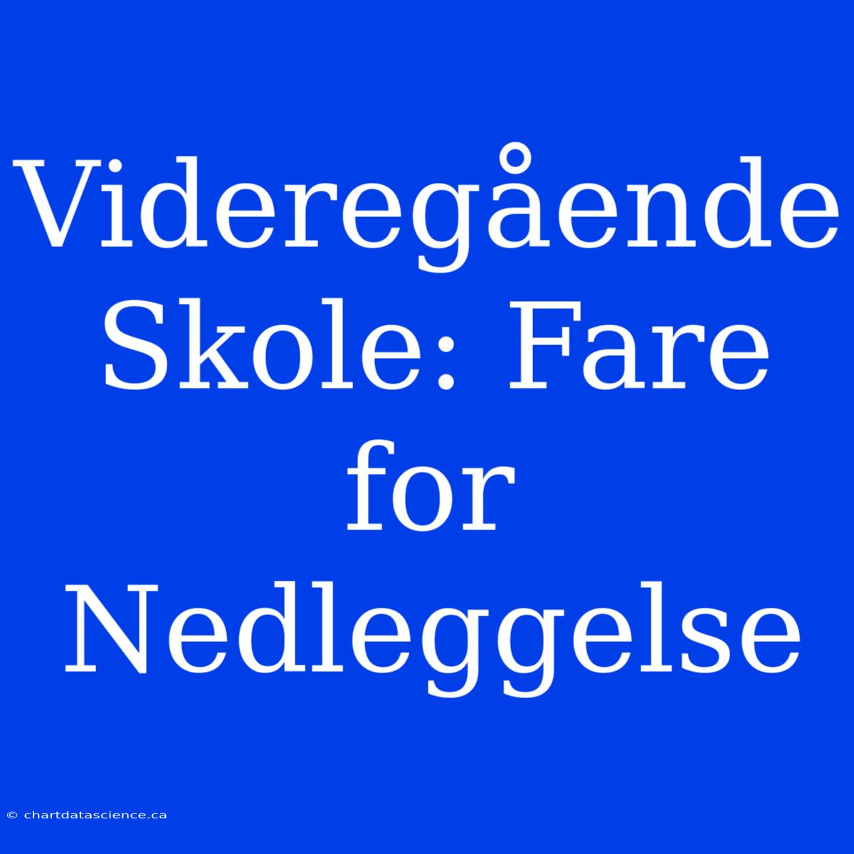 Videregående Skole: Fare For Nedleggelse