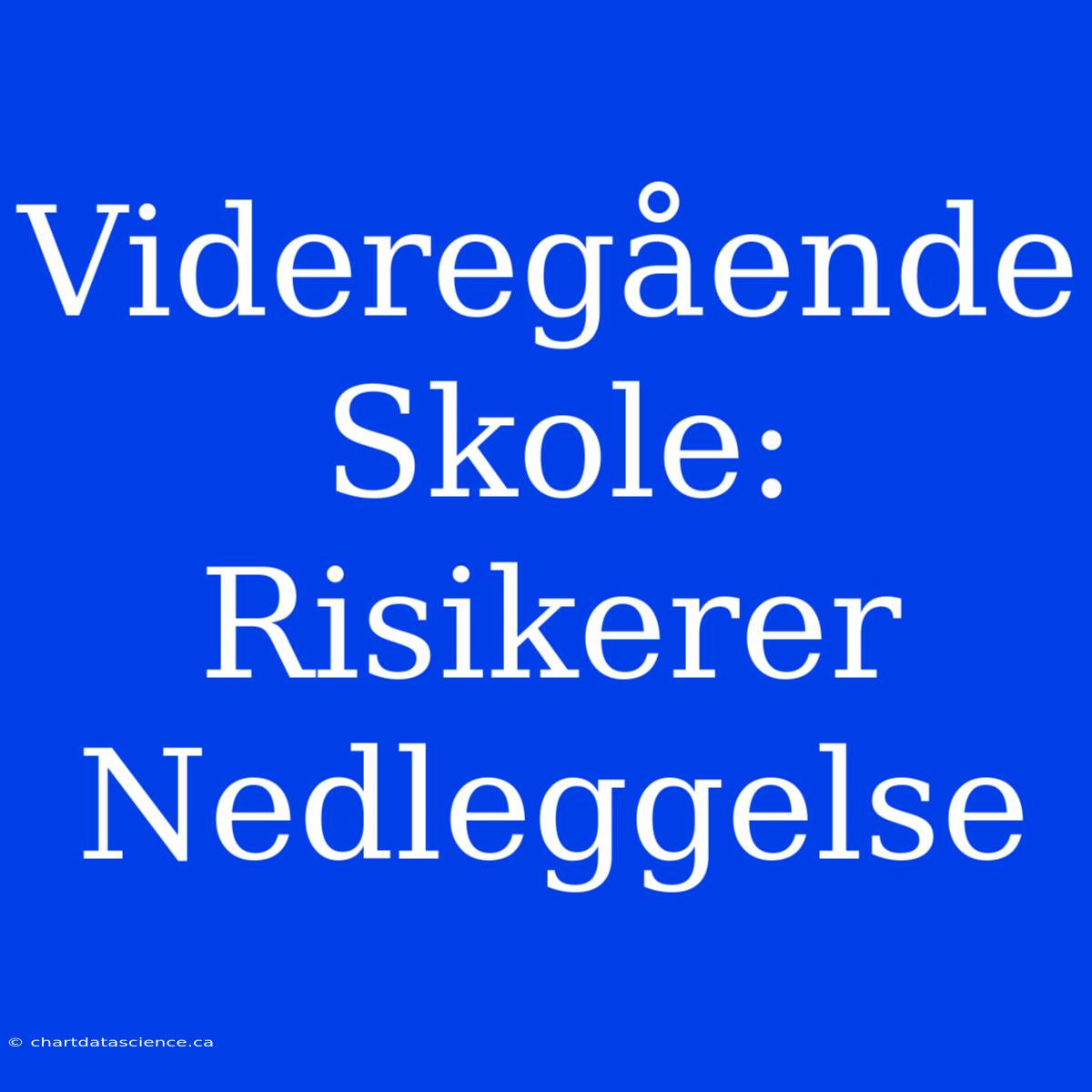 Videregående Skole: Risikerer Nedleggelse