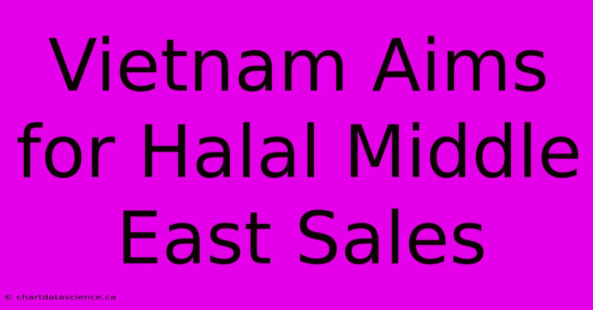 Vietnam Aims For Halal Middle East Sales