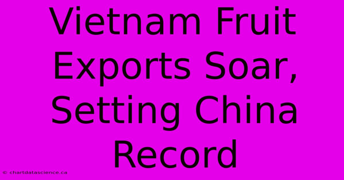 Vietnam Fruit Exports Soar, Setting China Record