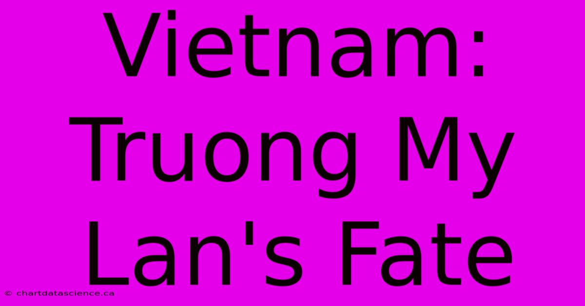 Vietnam: Truong My Lan's Fate