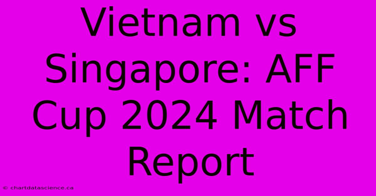 Vietnam Vs Singapore: AFF Cup 2024 Match Report