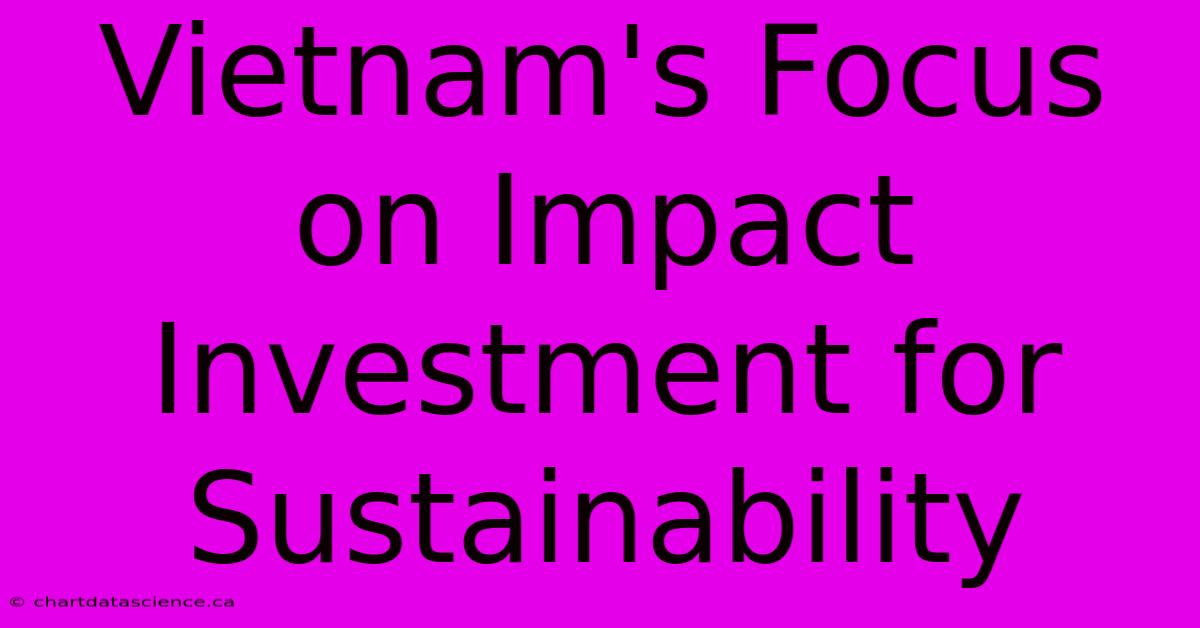 Vietnam's Focus On Impact Investment For Sustainability