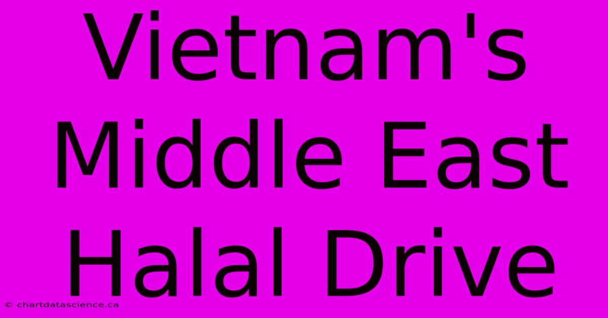 Vietnam's Middle East Halal Drive