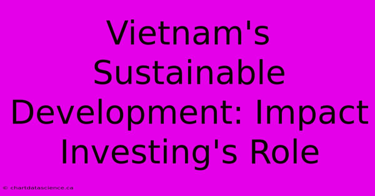 Vietnam's Sustainable Development: Impact Investing's Role