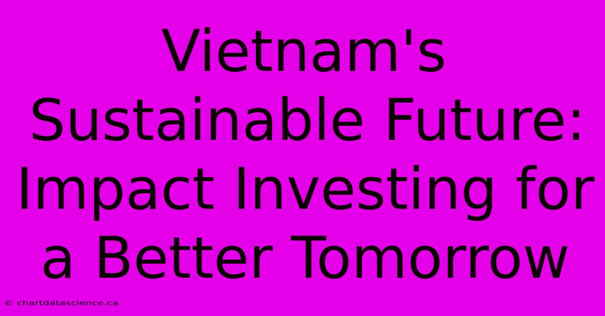 Vietnam's Sustainable Future: Impact Investing For A Better Tomorrow