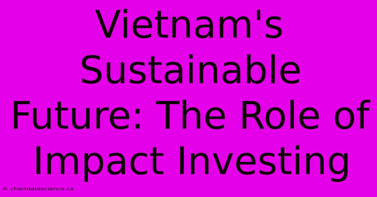 Vietnam's Sustainable Future: The Role Of Impact Investing