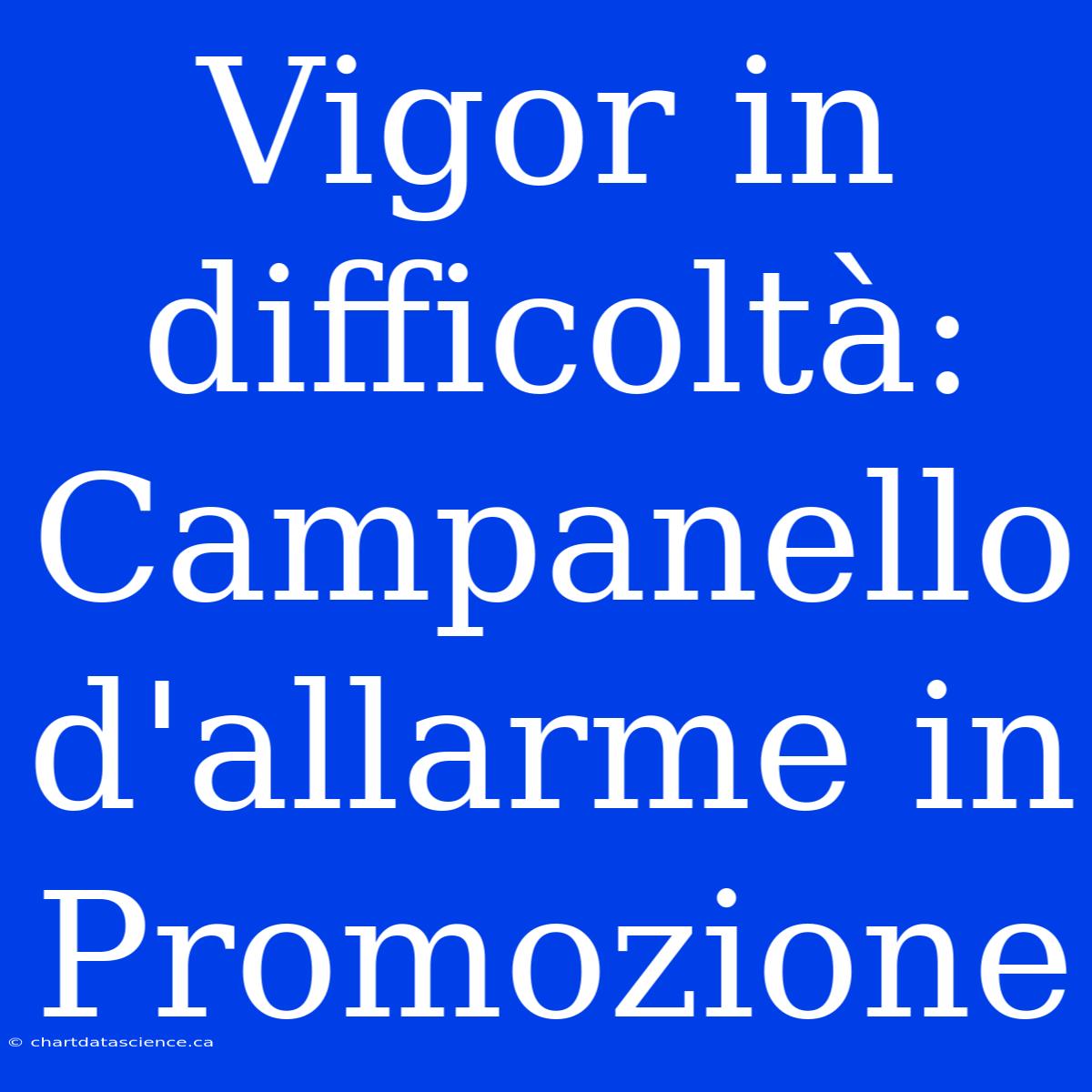 Vigor In Difficoltà: Campanello D'allarme In Promozione