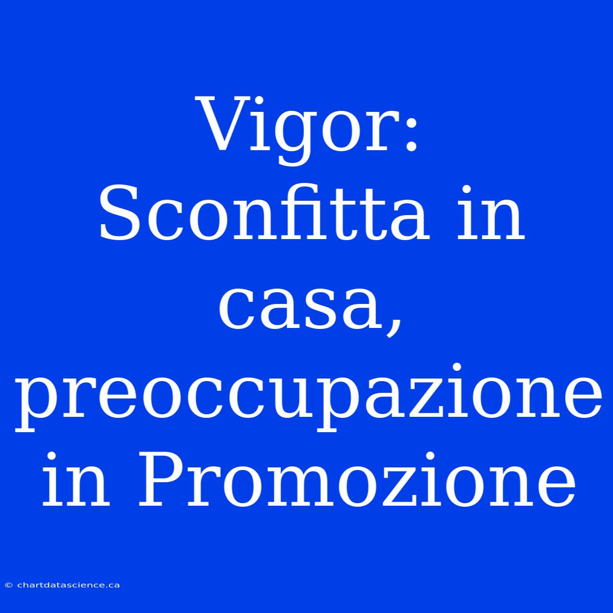 Vigor: Sconfitta In Casa, Preoccupazione In Promozione