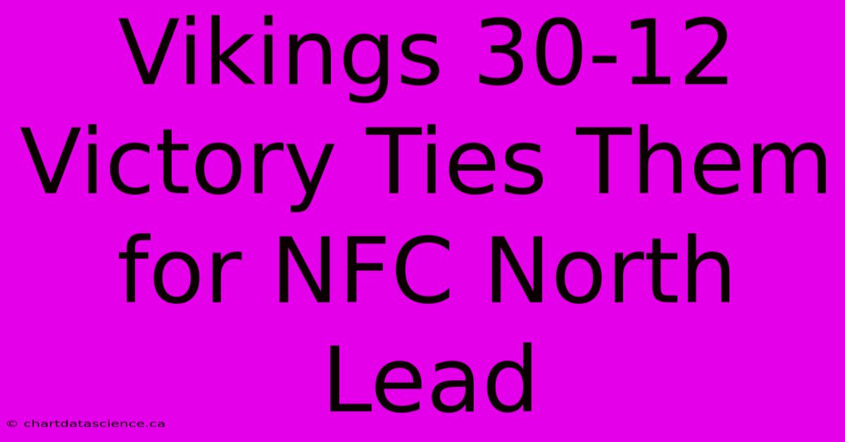 Vikings 30-12 Victory Ties Them For NFC North Lead