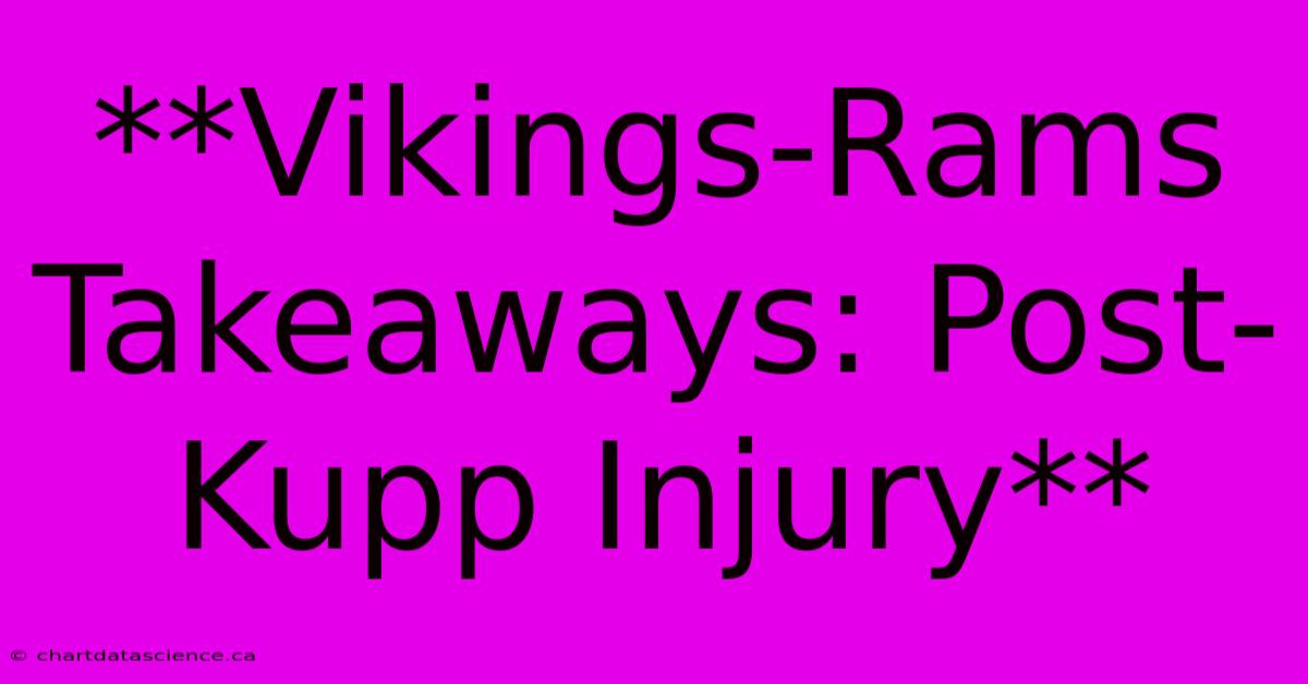 **Vikings-Rams Takeaways: Post-Kupp Injury**