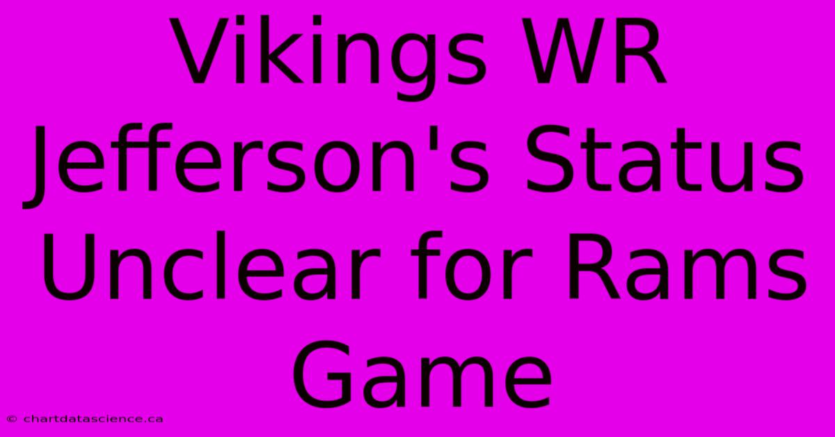 Vikings WR Jefferson's Status Unclear For Rams Game