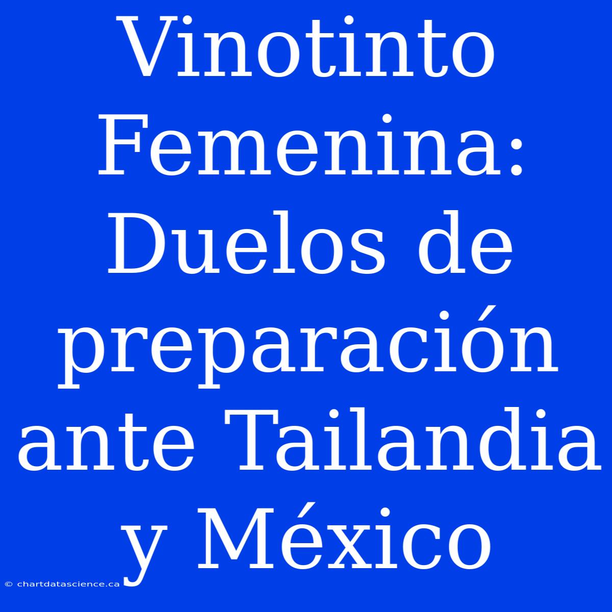 Vinotinto Femenina: Duelos De Preparación Ante Tailandia Y México