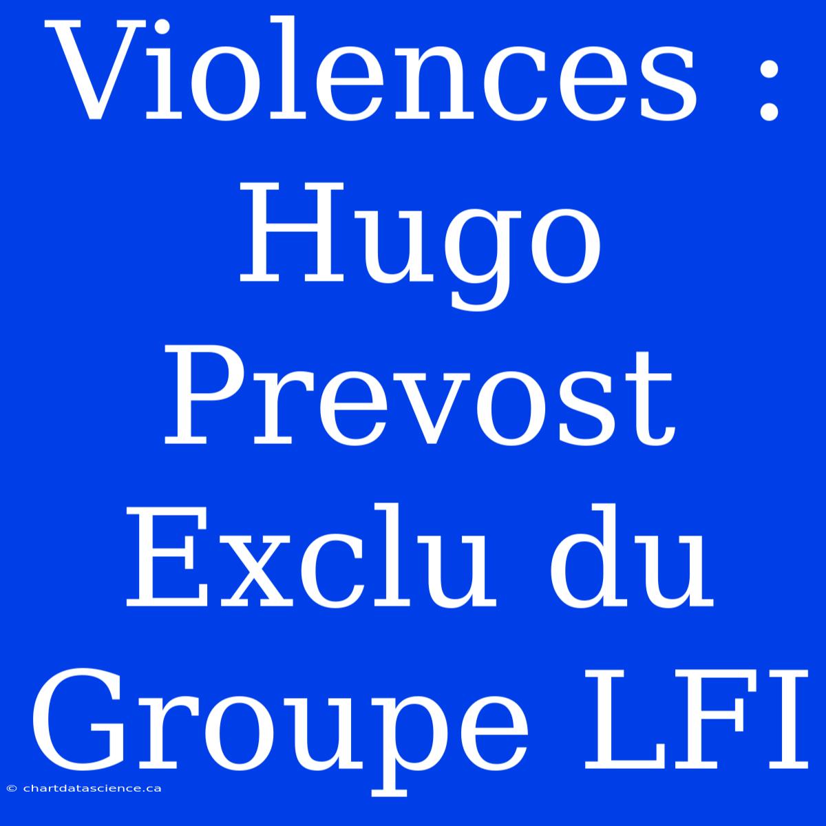 Violences : Hugo Prevost Exclu Du Groupe LFI