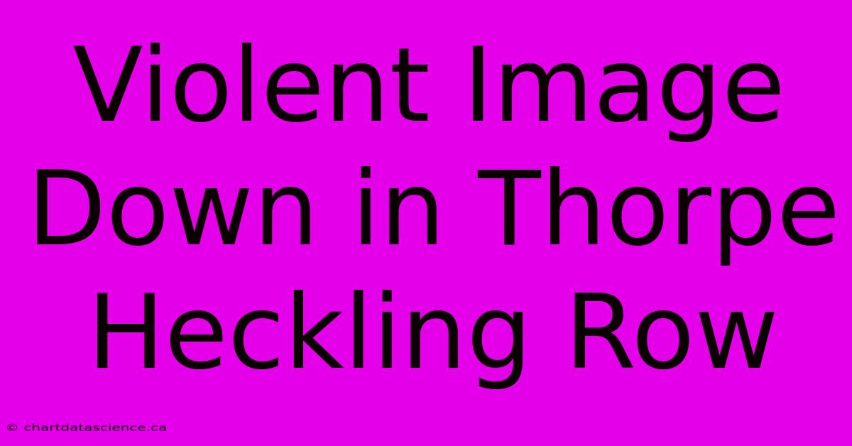 Violent Image Down In Thorpe Heckling Row