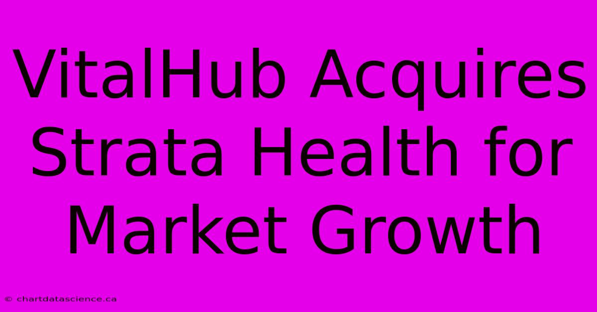 VitalHub Acquires Strata Health For Market Growth