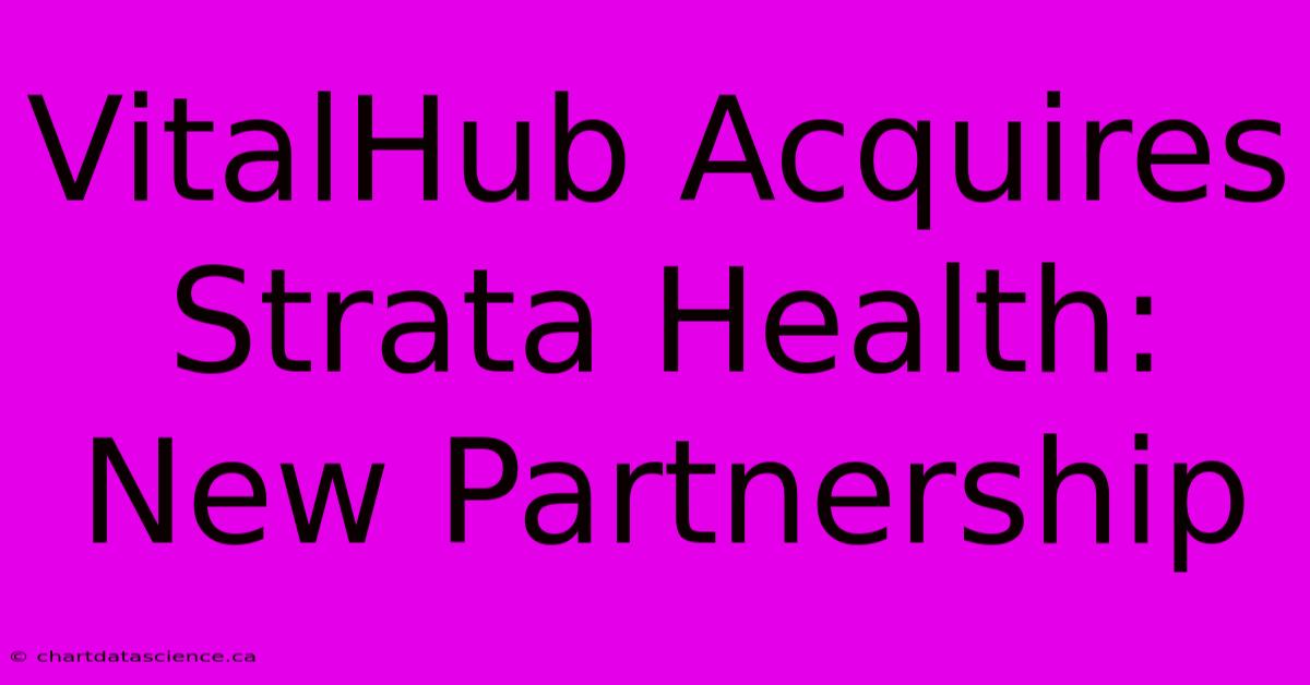 VitalHub Acquires Strata Health: New Partnership 