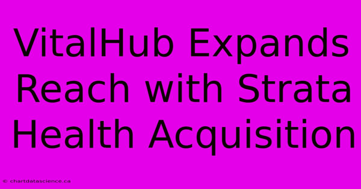 VitalHub Expands Reach With Strata Health Acquisition