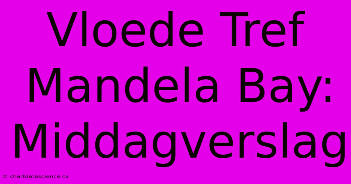 Vloede Tref Mandela Bay: Middagverslag