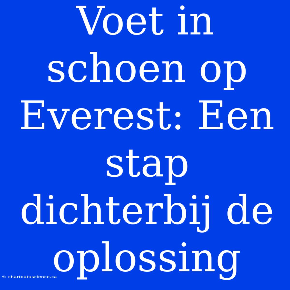 Voet In Schoen Op Everest: Een Stap Dichterbij De Oplossing