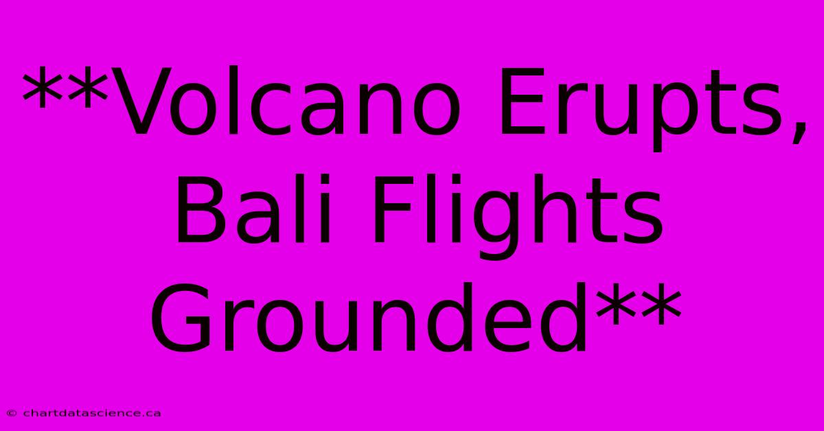 **Volcano Erupts, Bali Flights Grounded**