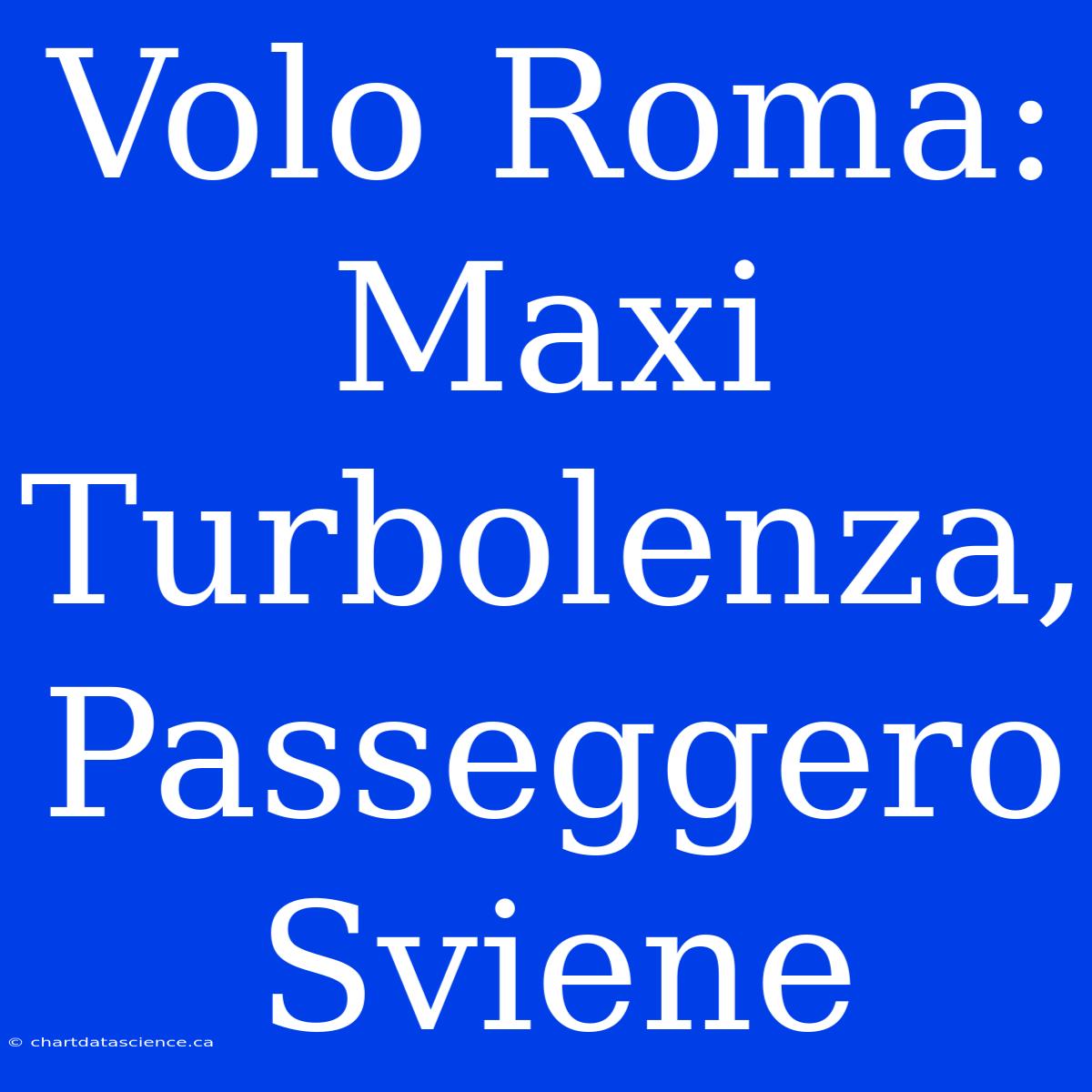 Volo Roma: Maxi Turbolenza, Passeggero Sviene