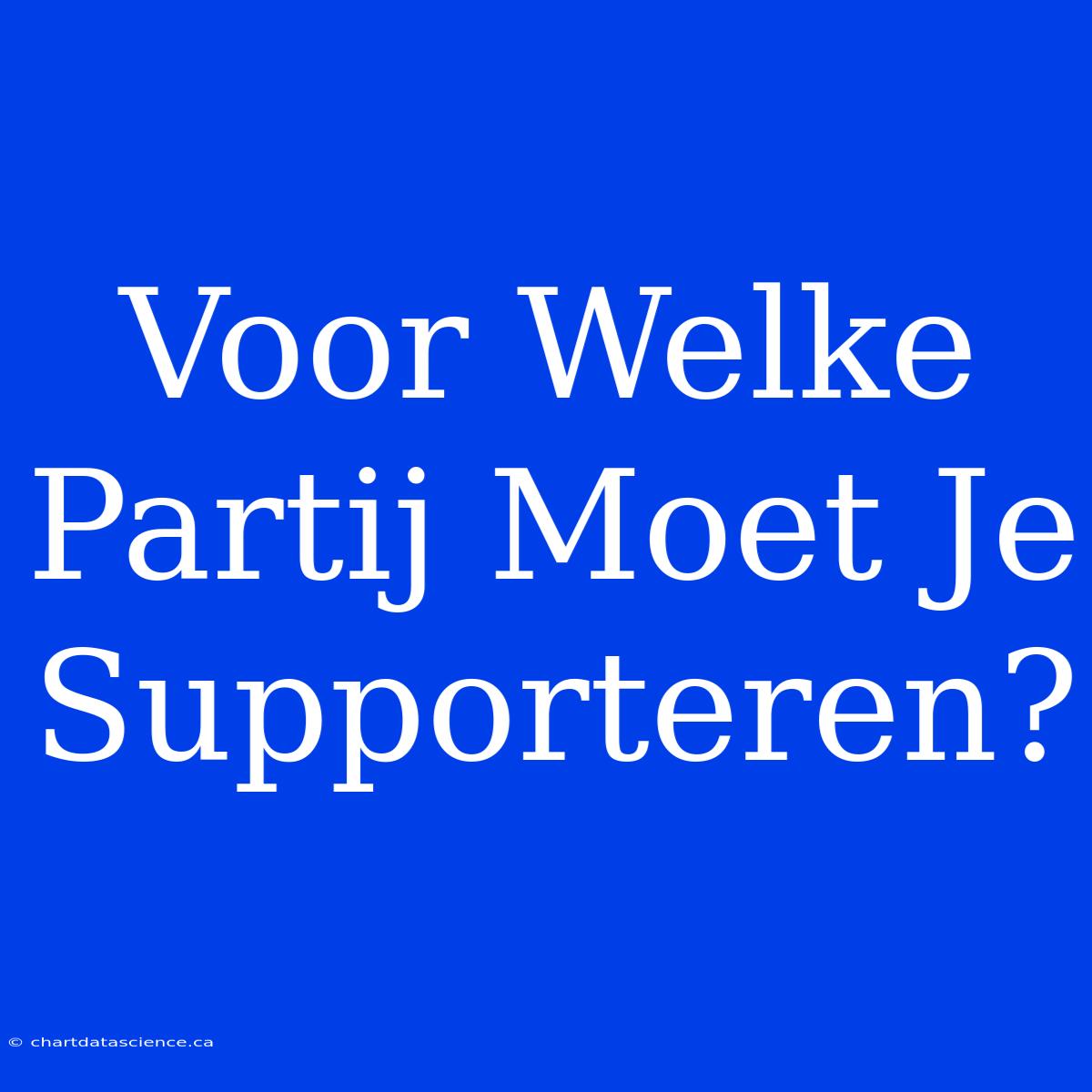 Voor Welke Partij Moet Je Supporteren?