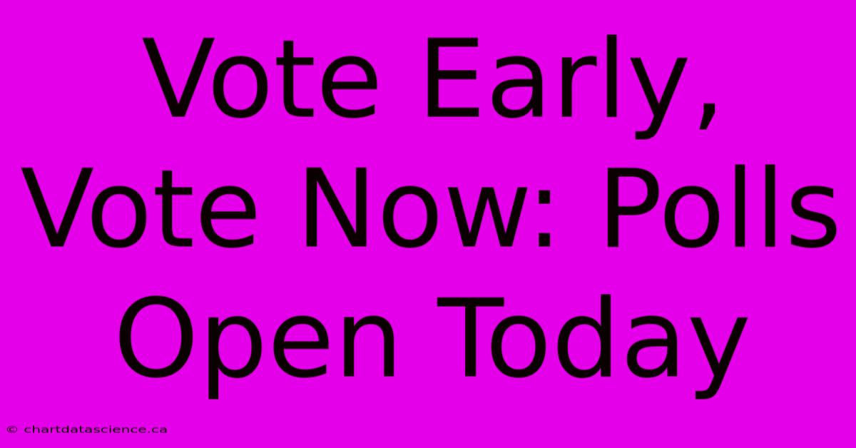 Vote Early, Vote Now: Polls Open Today