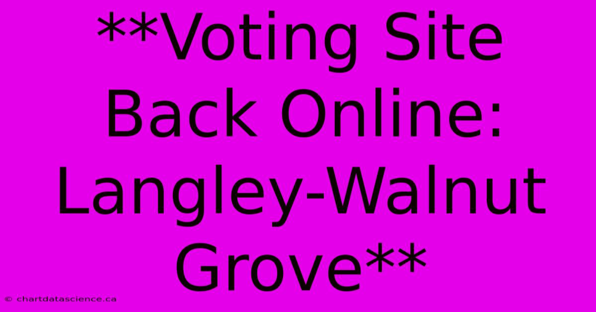 **Voting Site Back Online: Langley-Walnut Grove**