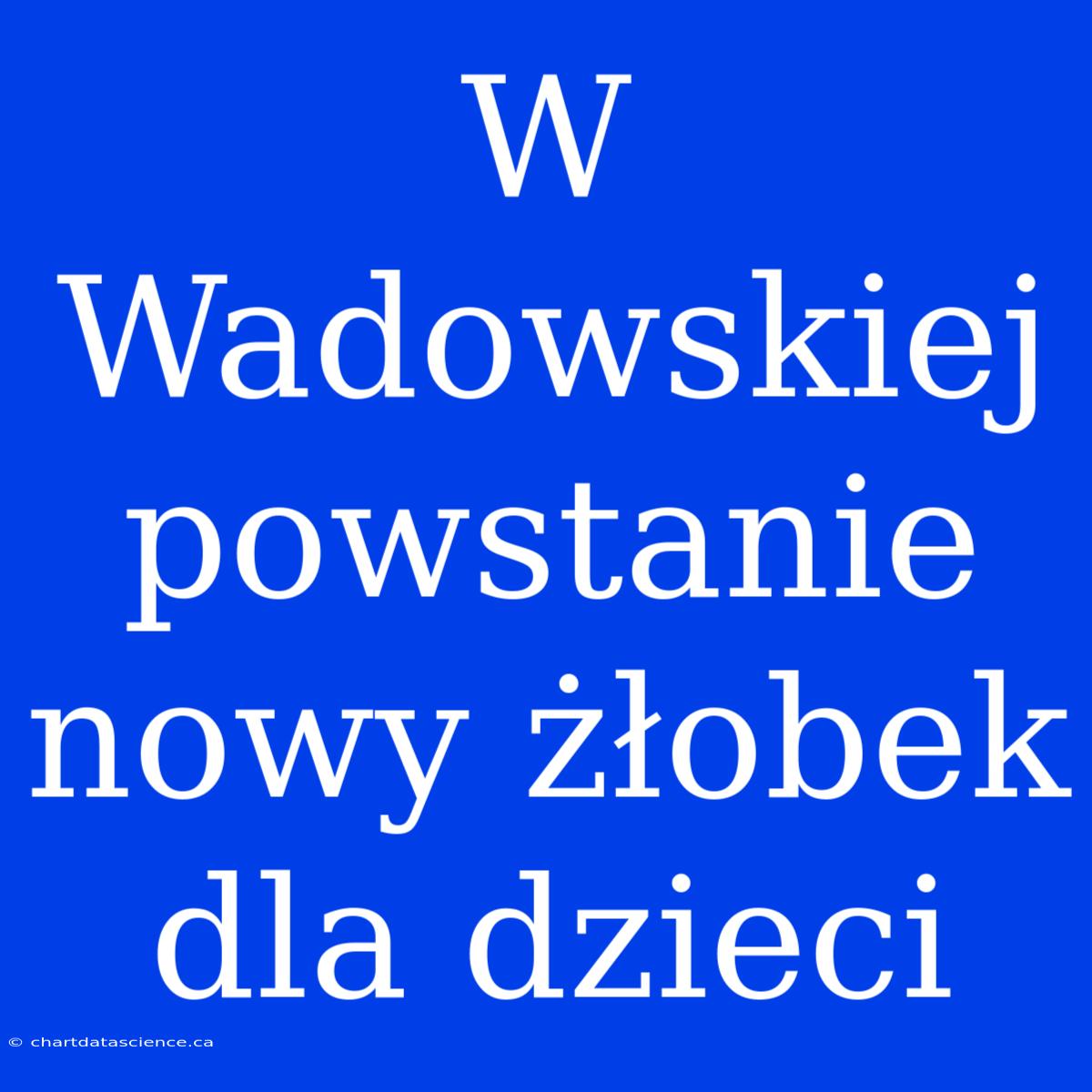 W Wadowskiej Powstanie Nowy Żłobek Dla Dzieci