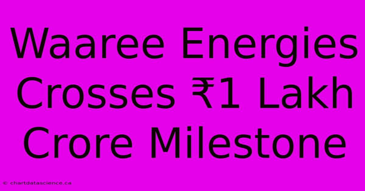 Waaree Energies Crosses ₹1 Lakh Crore Milestone