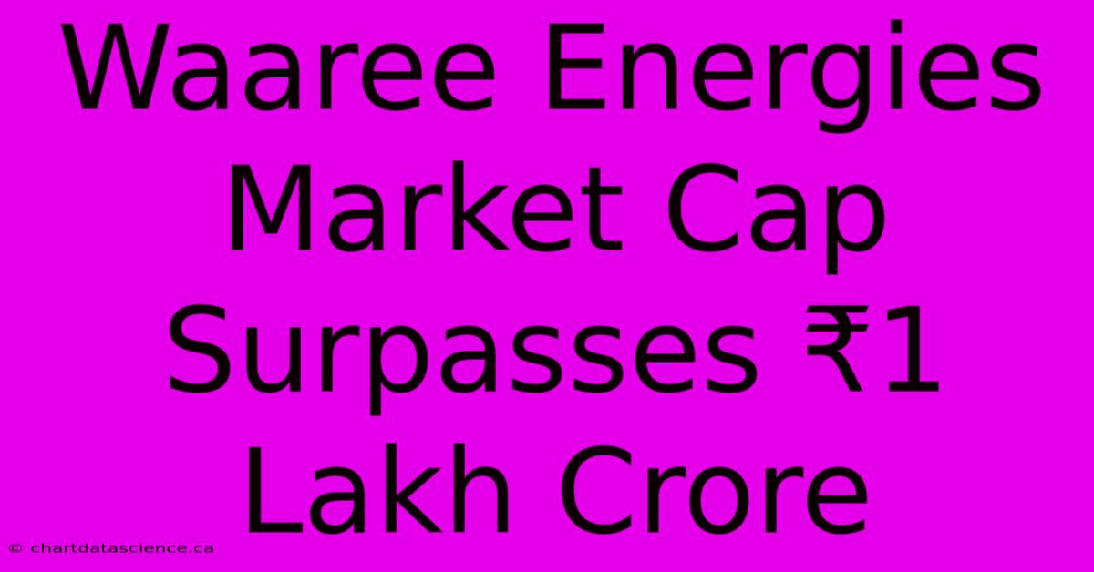 Waaree Energies Market Cap Surpasses ₹1 Lakh Crore