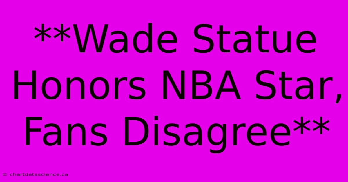 **Wade Statue Honors NBA Star, Fans Disagree** 