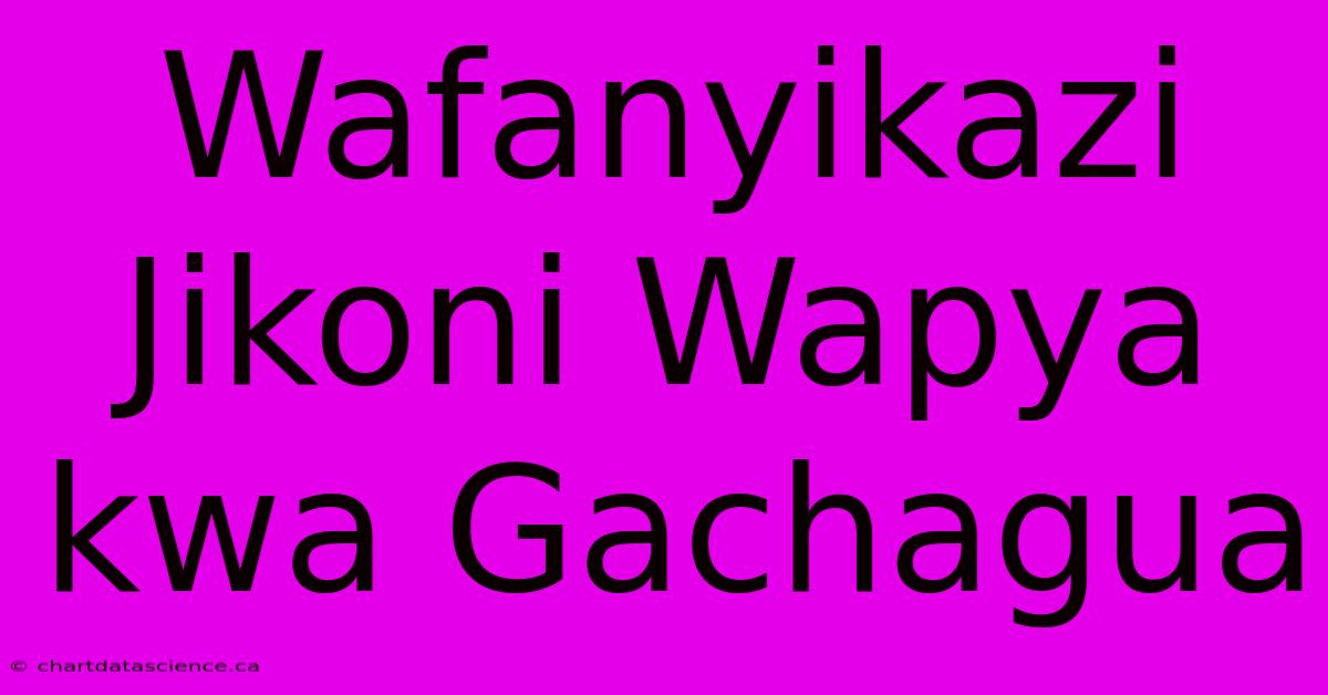 Wafanyikazi Jikoni Wapya Kwa Gachagua