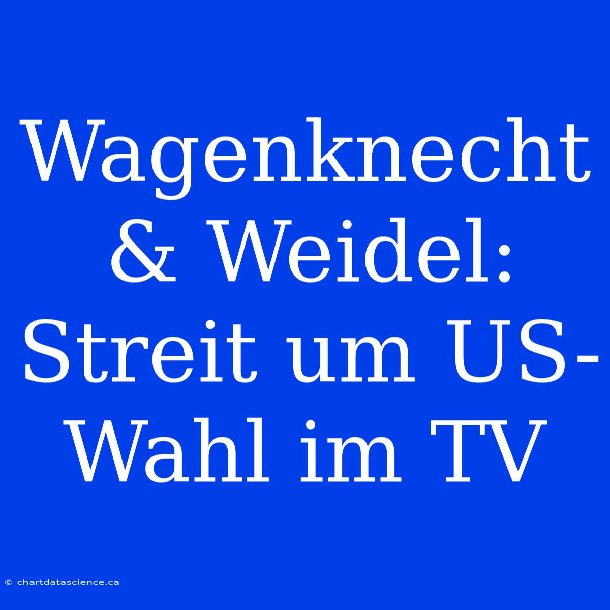 Wagenknecht & Weidel: Streit Um US-Wahl Im TV