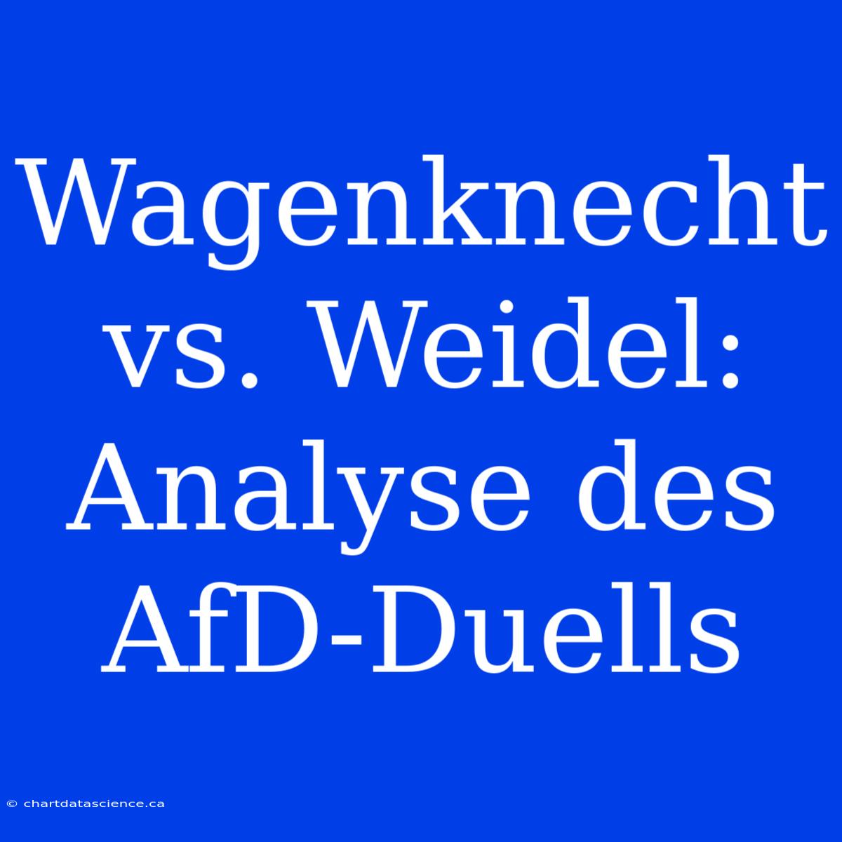 Wagenknecht Vs. Weidel: Analyse Des AfD-Duells