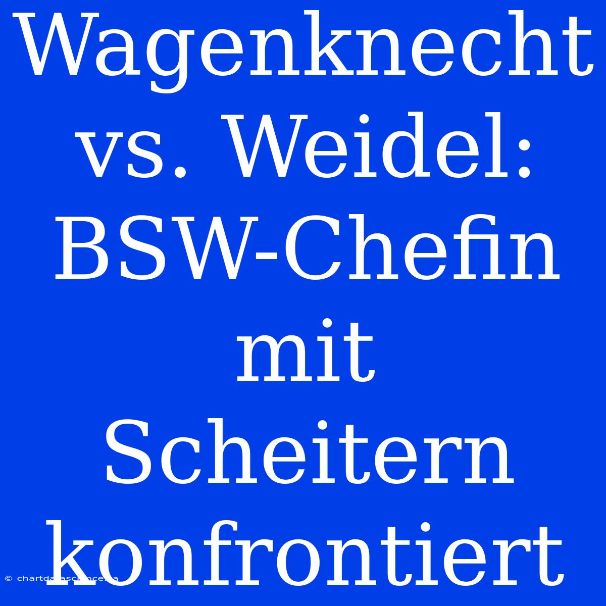 Wagenknecht Vs. Weidel: BSW-Chefin Mit Scheitern Konfrontiert