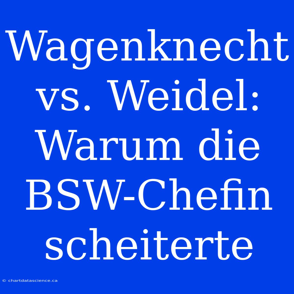 Wagenknecht Vs. Weidel: Warum Die BSW-Chefin Scheiterte