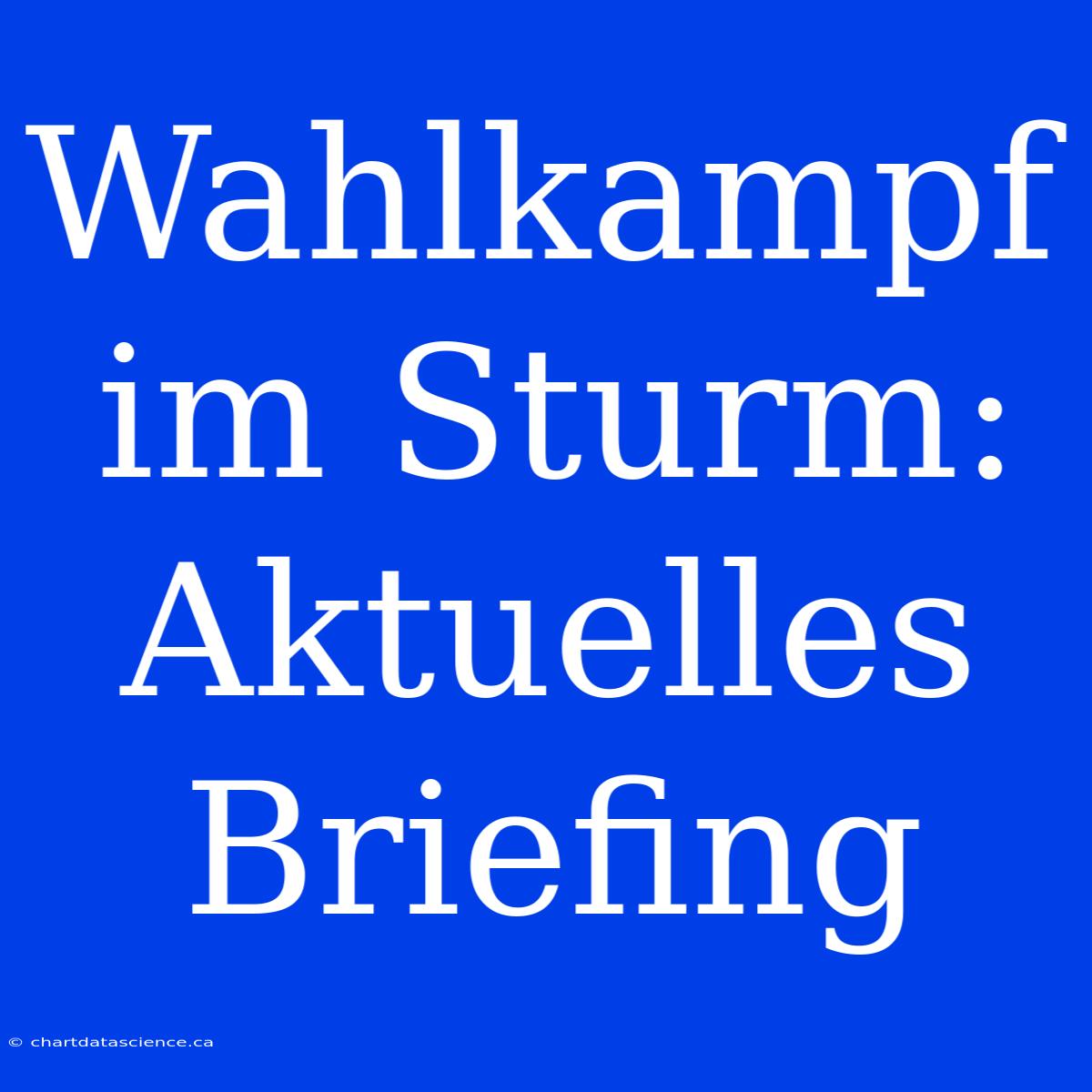 Wahlkampf Im Sturm: Aktuelles Briefing