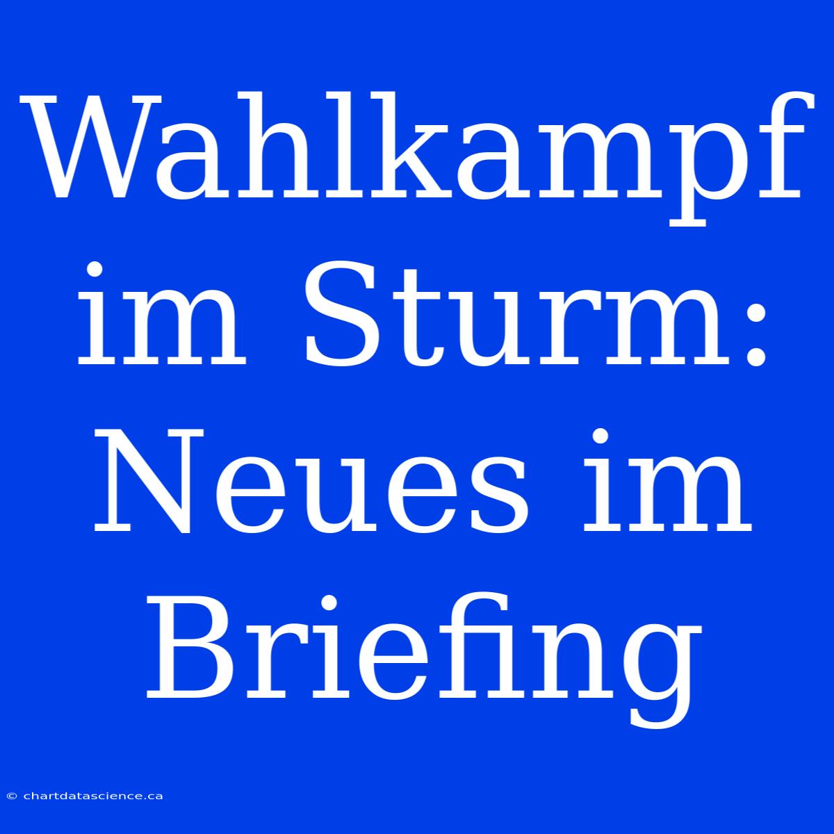 Wahlkampf Im Sturm: Neues Im Briefing