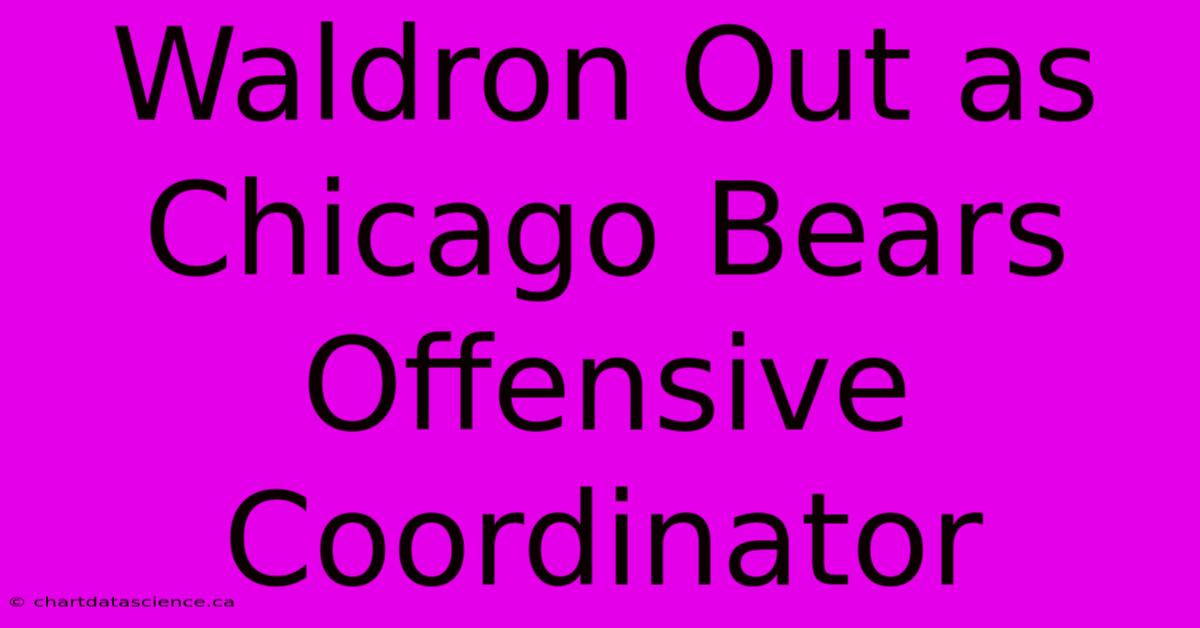 Waldron Out As Chicago Bears Offensive Coordinator