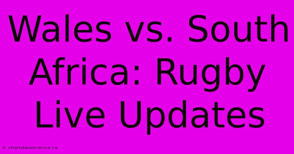 Wales Vs. South Africa: Rugby Live Updates