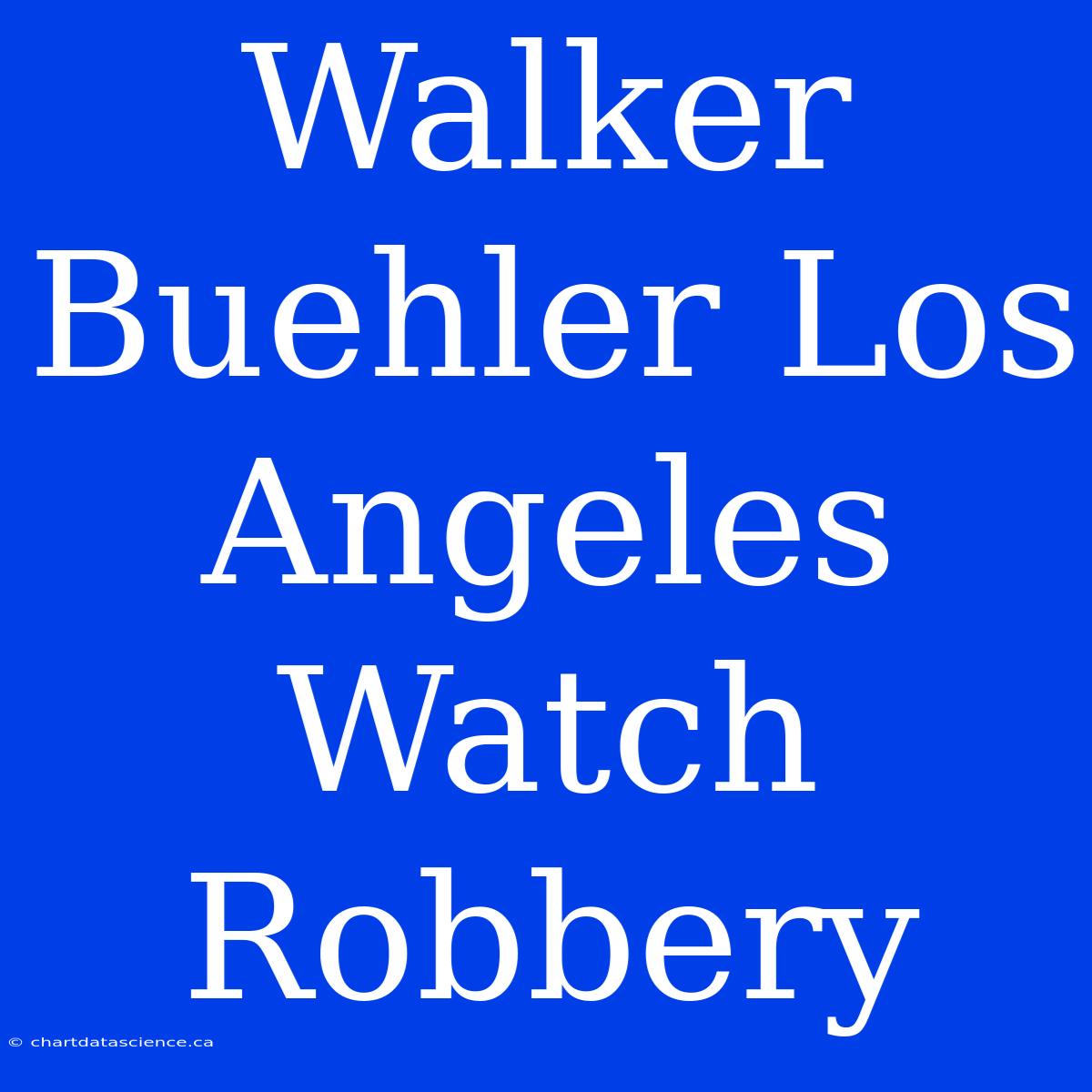 Walker Buehler Los Angeles Watch Robbery