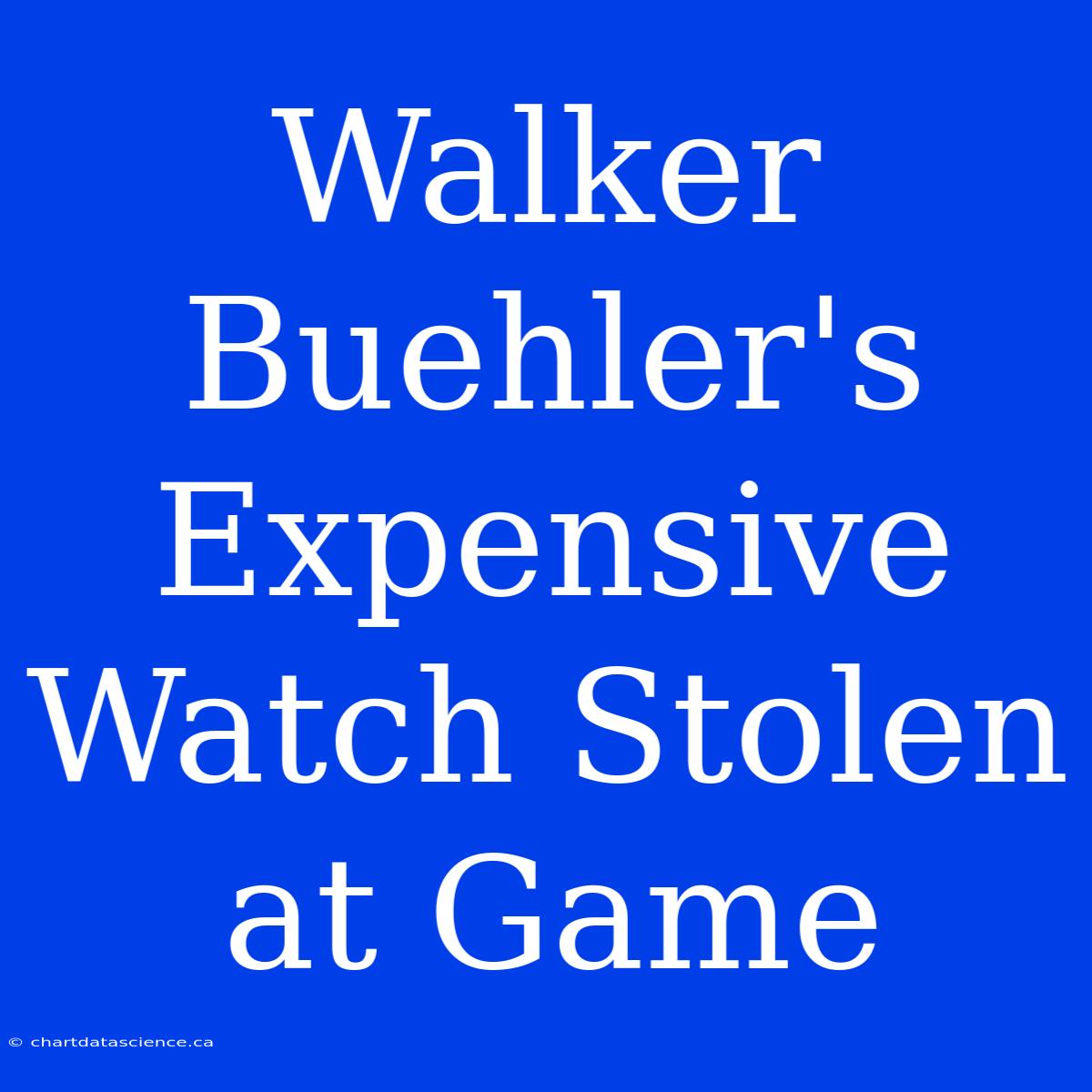 Walker Buehler's Expensive Watch Stolen At Game