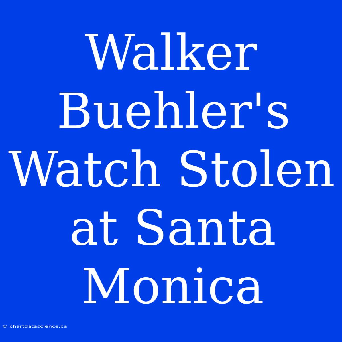 Walker Buehler's Watch Stolen At Santa Monica