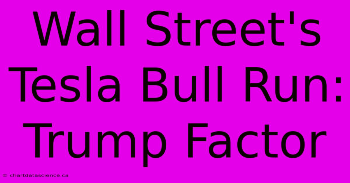 Wall Street's Tesla Bull Run: Trump Factor