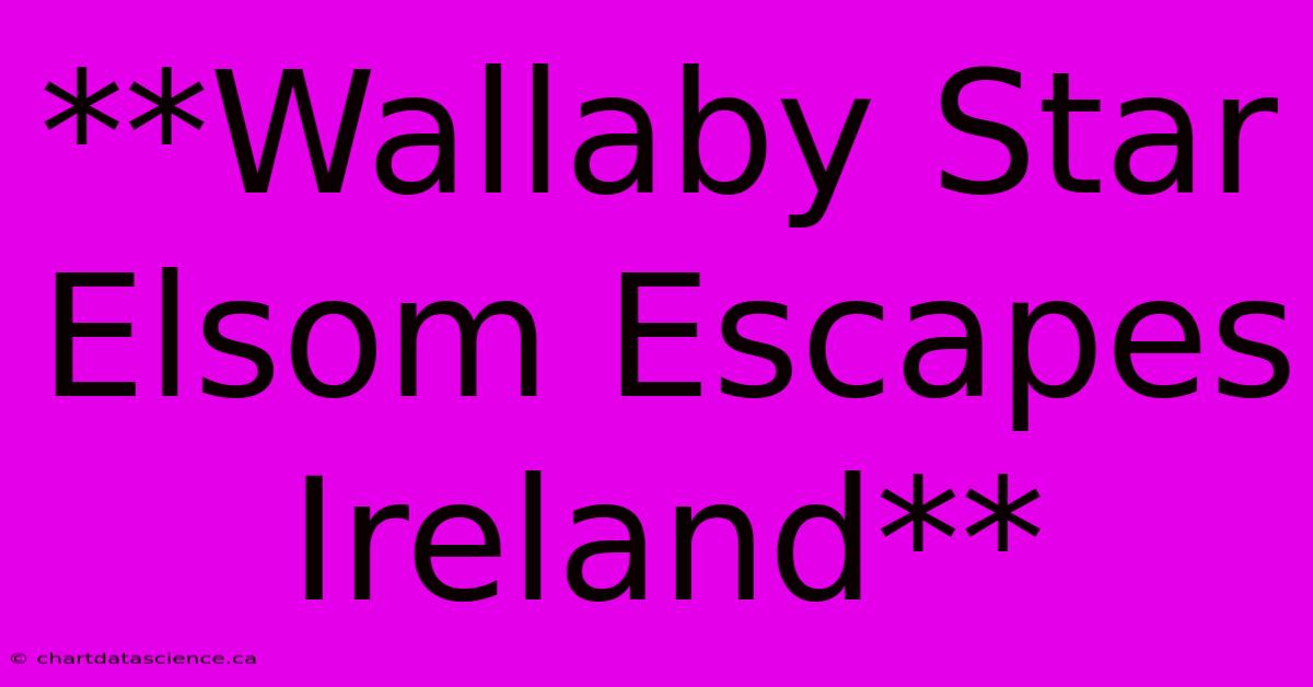 **Wallaby Star Elsom Escapes Ireland**