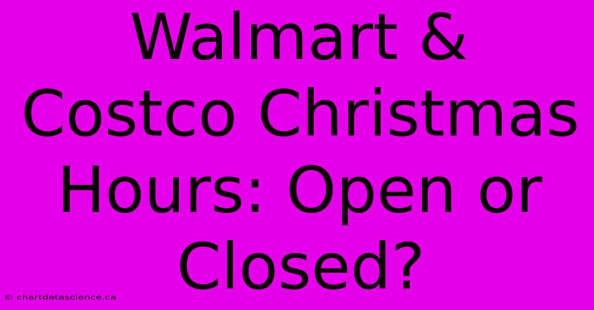 Walmart & Costco Christmas Hours: Open Or Closed?