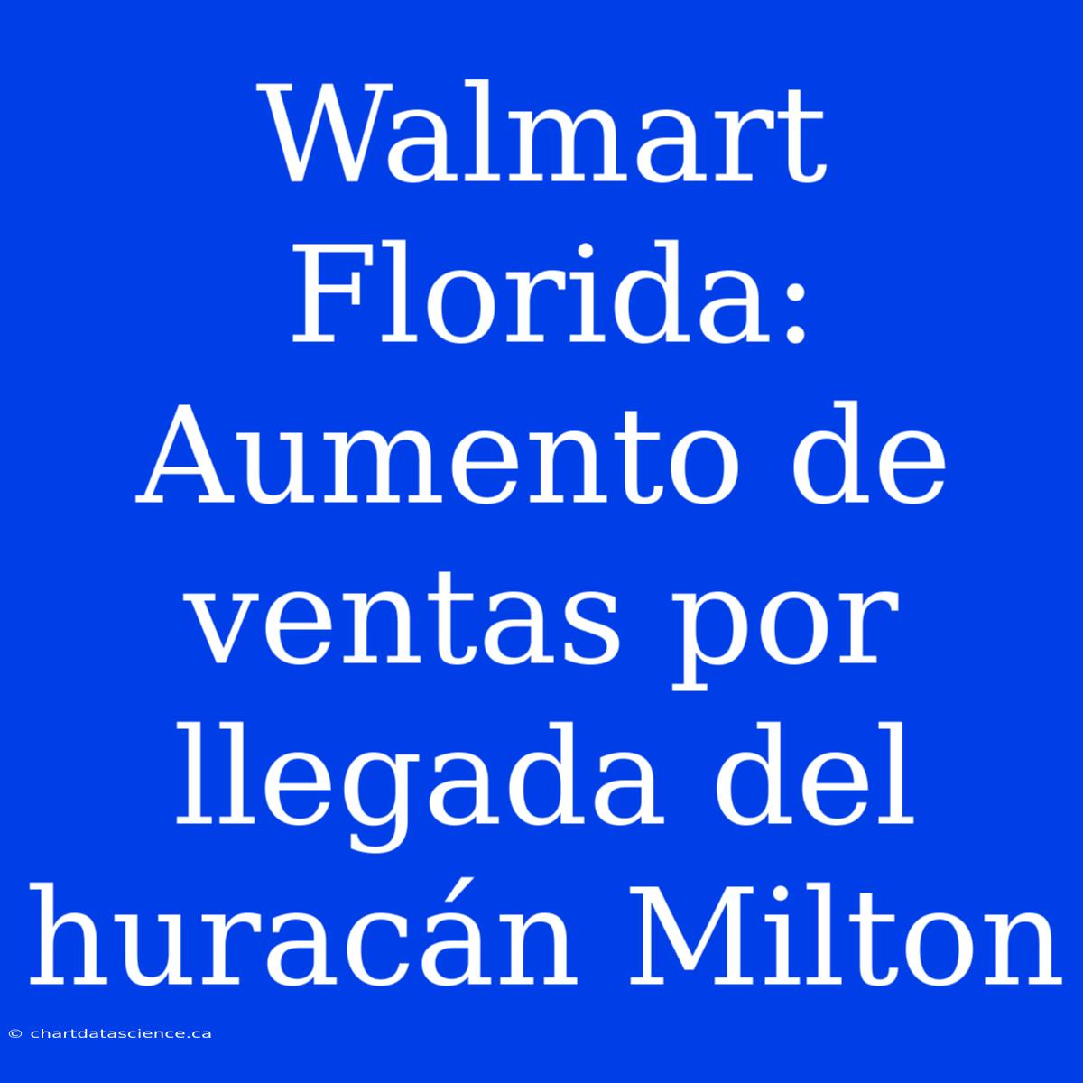 Walmart Florida: Aumento De Ventas Por Llegada Del Huracán Milton